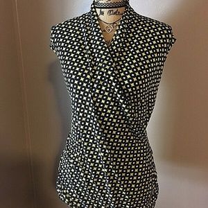 Michael Kors Top Business Casual Ruched Sleeveless